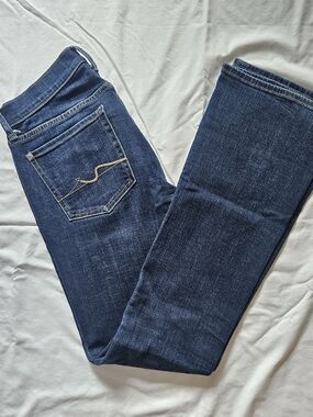 7 For All Mankind Dark Blue Straight-Leg Women's Jeans